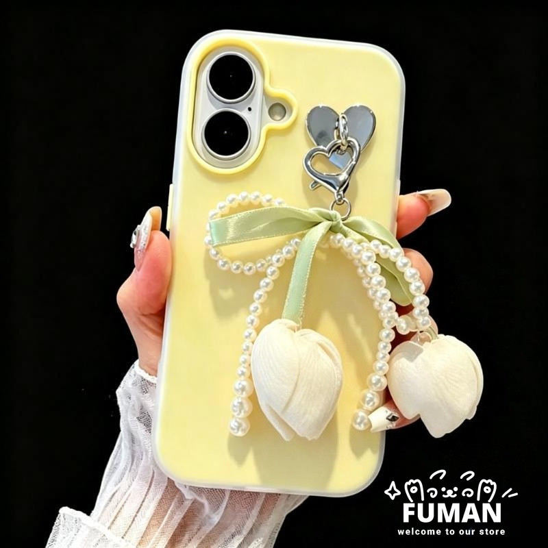 หวาน 3D Pearl Tulip 2 in1 เคสโทรศัพท์สําหรับ Vivo Y04 Y04S Y03 Y03T Y02 Y02A Y02T Y02S Y01A Y5S Y3S 
