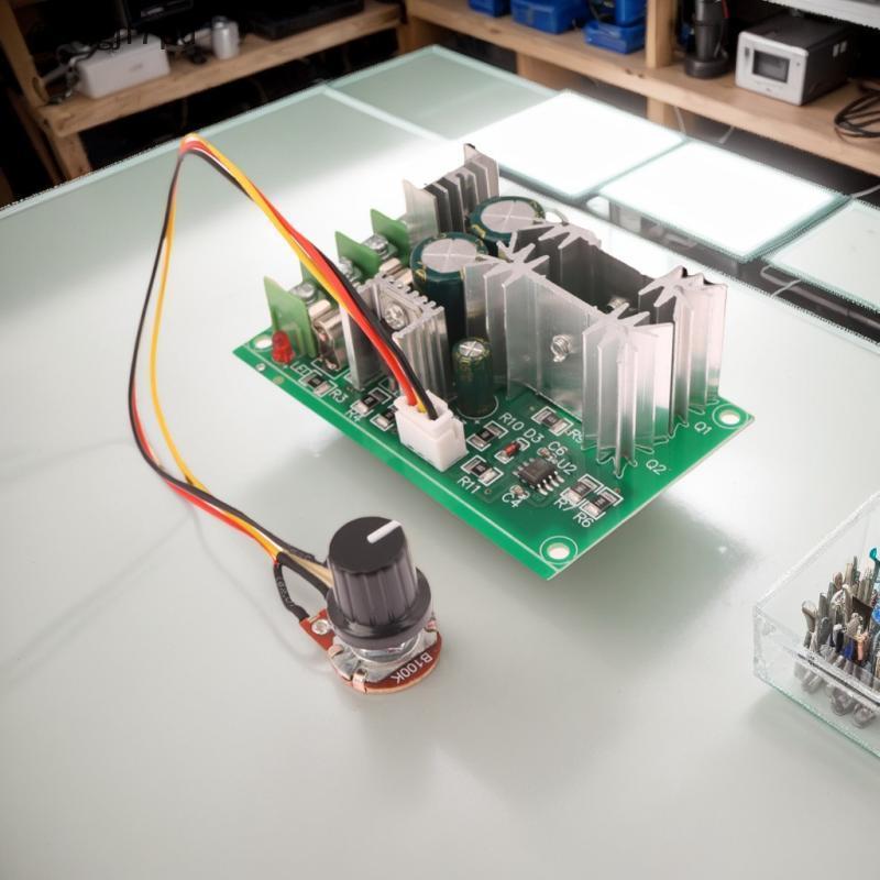 Jou ตัวควบคุมความเร็วมอเตอร์ PWM โมดูลควบคุม20A DC10-60V กำลังสูง12V 24V 48V PUW