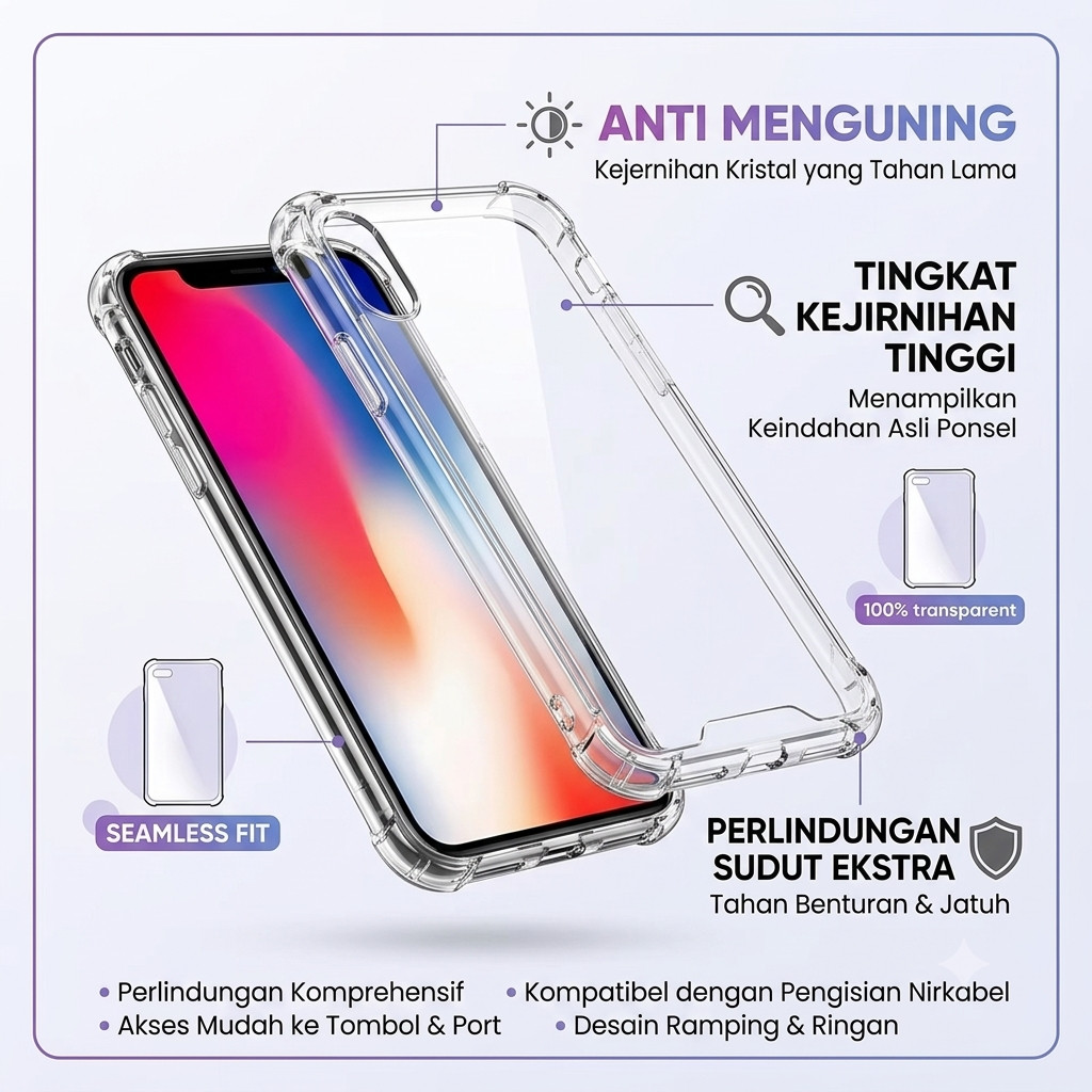 KING CASE สําหรับ IPHONE X XS / XR / XS MAX ANTICRCK SOFTCASE JELLY AIRBAG SHOCKPROOF ฝาครอบใสคุณภาพ