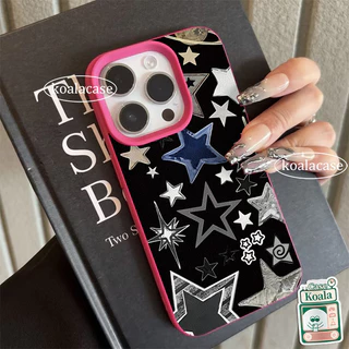 เคสสัมผัสหนัง ลายดาว สีดำ สไตล์ฮิต เข้ากันได้กับ OPPO Reno 16F 16 15 14 11 12 F 15F 14F 10 13 12F 16 15 14 11 12 Pro