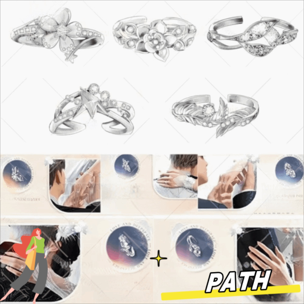 PATH Love And Deepspace Ring, แหวนแต่งงานทองแดง Xavier, ของขวัญเกม Prop Rafayel Zayne แหวนปรับได้ฮาโ
