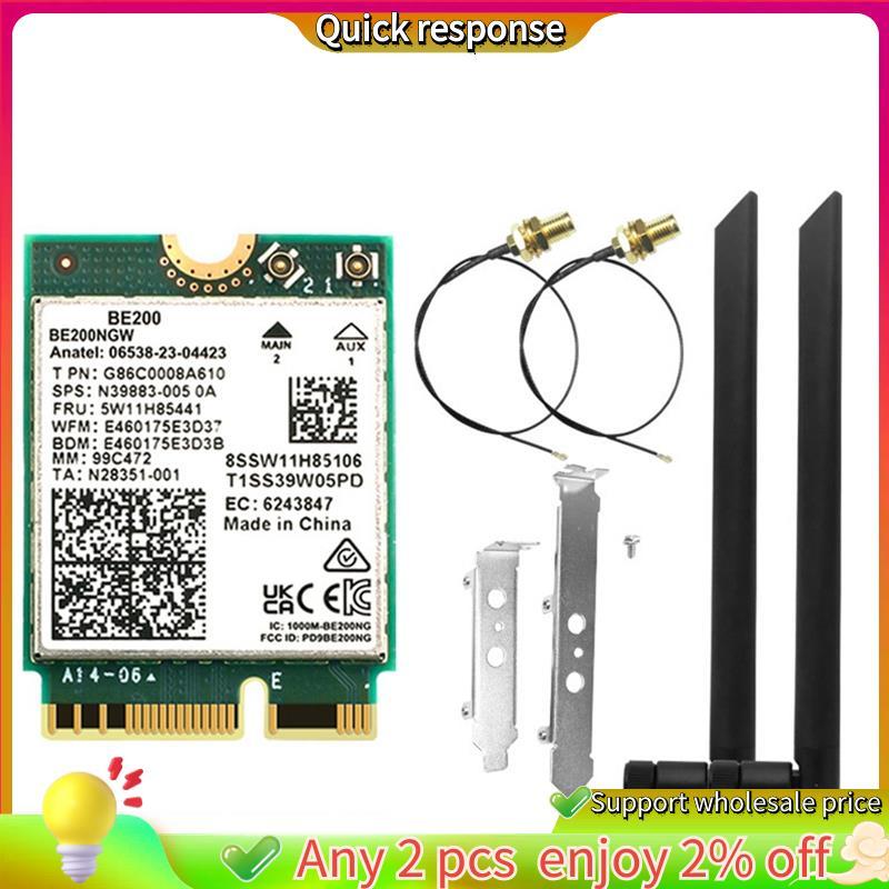 ในสต็อก-BE200 WiFi 7 Card+ 8DBi Antenna 2.4G/5G/6Ghz Bluetooth 5.4 WiFi Adapter 8774Mbps การ์ดเครือข