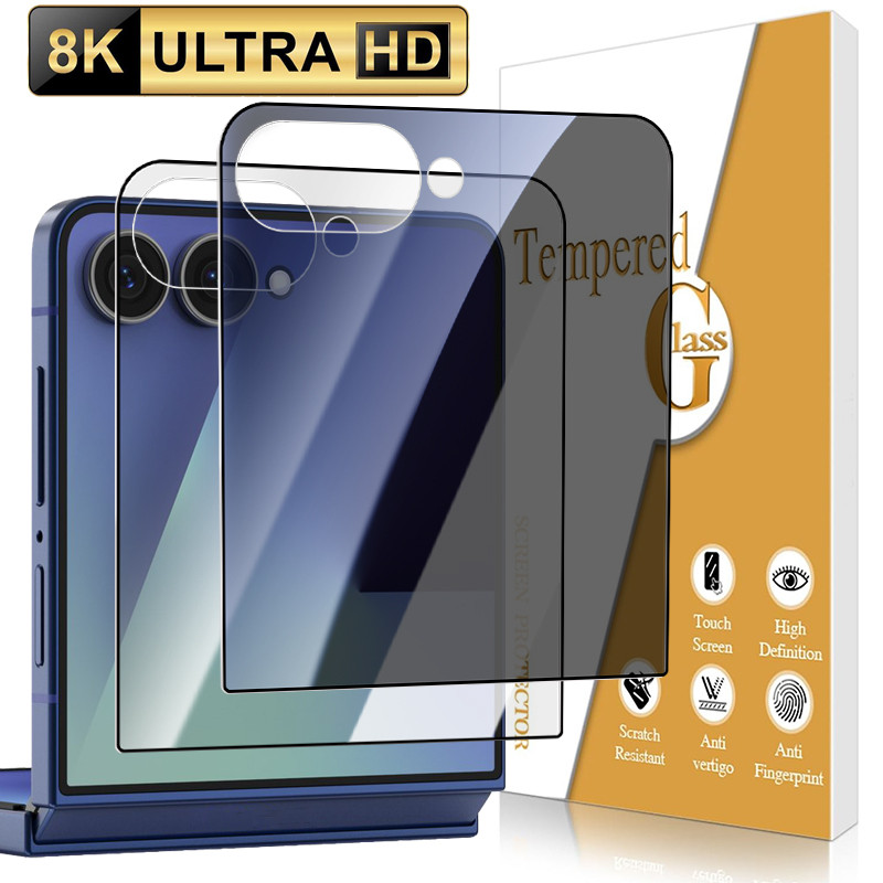 SAMSUNG 3PCS Black Edgeกระจกนิรภัยป้องกันหน้าจอสําหรับSamsung Galaxy Z Flip 8 7 6 5 FEพับโทรศัพท์ควา