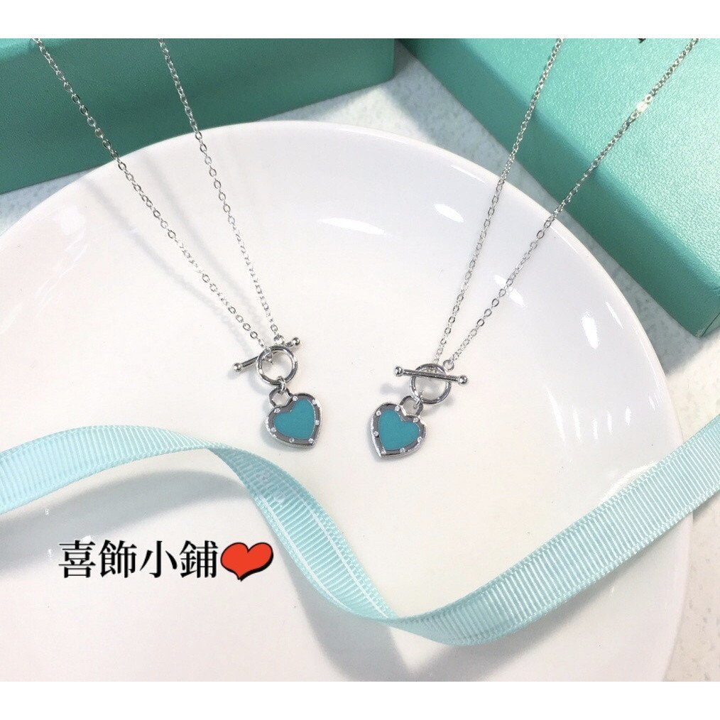 S925 เงินสเตอร์ลิงเคลือบ Love Heart Pin Buckle สร้อยคอผู้หญิงสั้น 2SD0