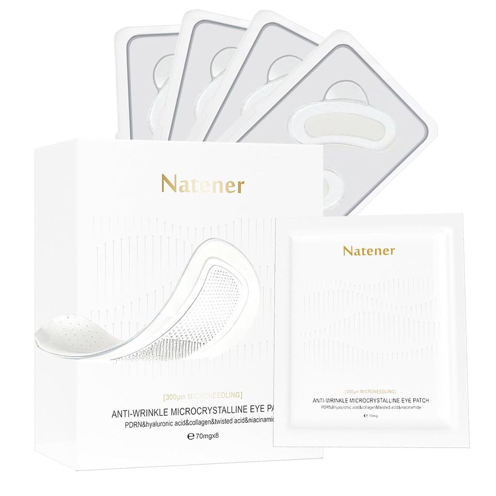4 คู่ PDRN & ECTOIN Micro Eye Patch, Under Eye Patch สําหรับตาบวม, Dark Circles & Wrinkle | กรดไฮยาล