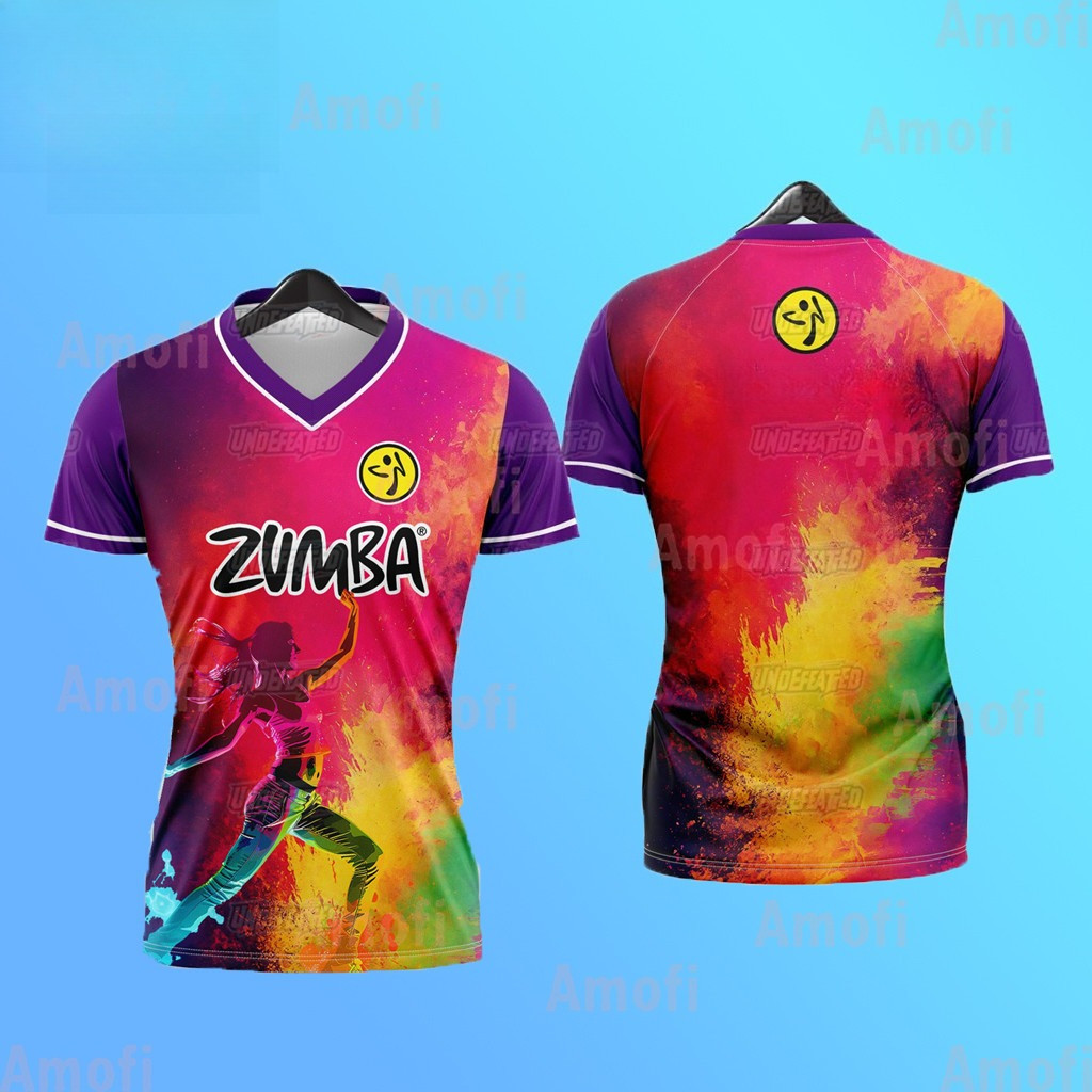 2026 Love Zumba เสื้อยืดคอวี Zumba Dance Top ระเหิด Zumba Jersey Breathable เสื้อยืดแห้งเร็ว