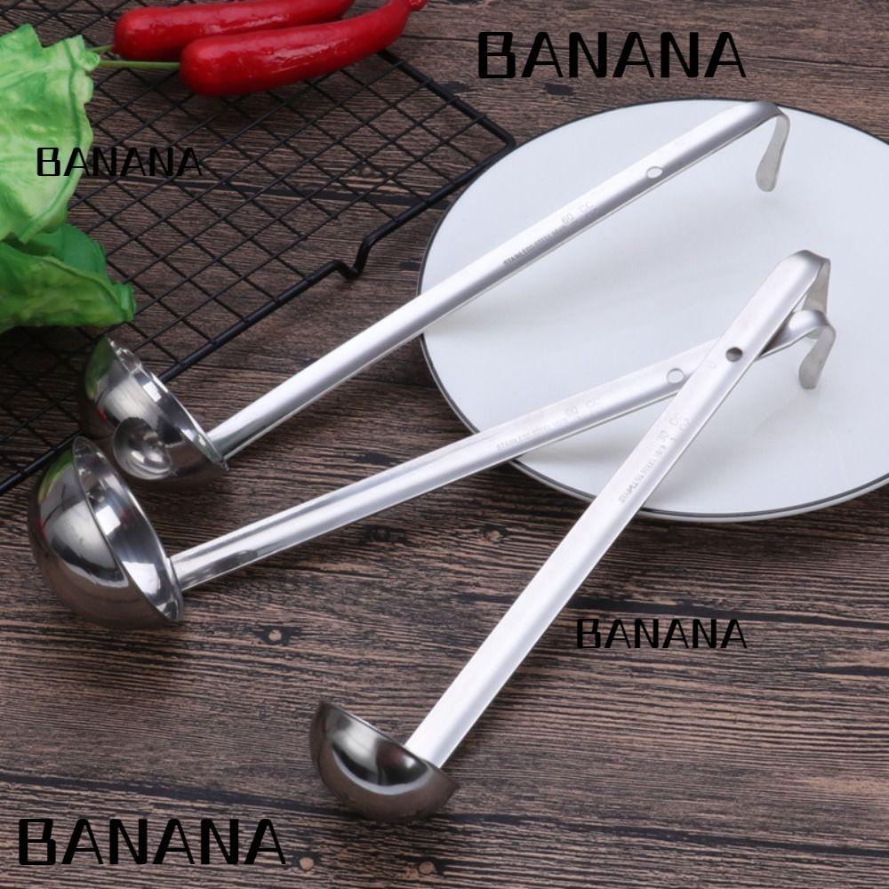 BANANA1 ออนซ์ Scoop, สแตนเลสลึก Scoop วัด Ladle, Heavy-Duty 1/2/3oz พร้อมตะขอแขวนครัว Scoop เครื่องค