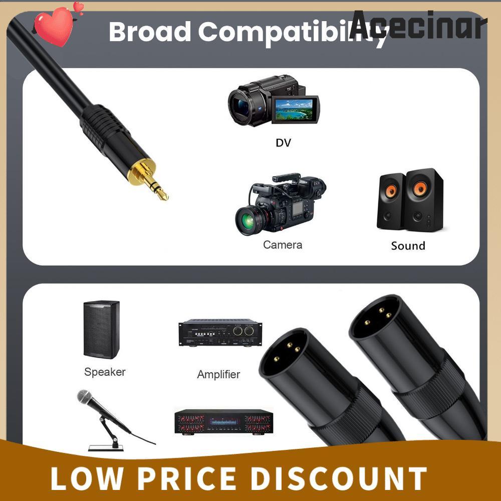 ACECINAR Dual 3pin XLR ชาย 1/8in TRS, ยืดหยุ่น Plug and Play สเตอริโอ Y Splitter สาย, ปฏิบัติ 0.5 M 