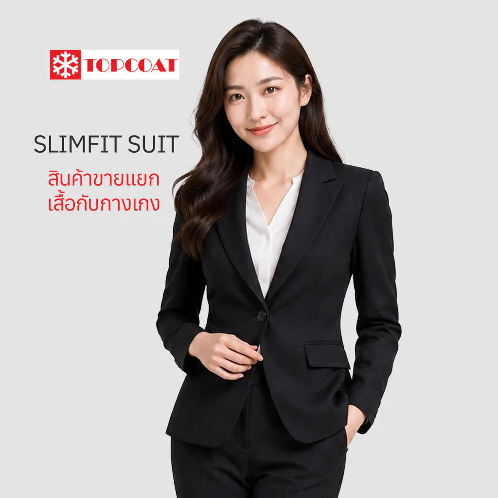 สูททำงานสลิมฟิตเข้ารูปสวย (Slim Fit) กระดุมเม็ดเดียว