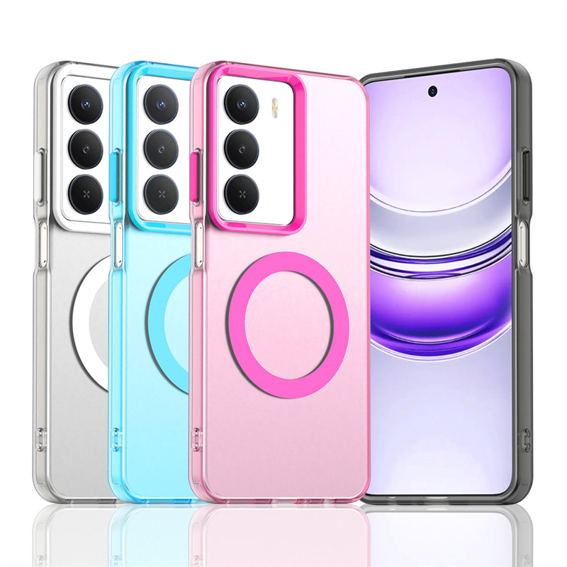 เคสโทรศัพท์โปร่งแสงสําหรับRealme C71 C73 C75 Xการดูดซับแม่เหล็กไร้สายชาร์จปกหลังสําหรับRealme C 71 7
