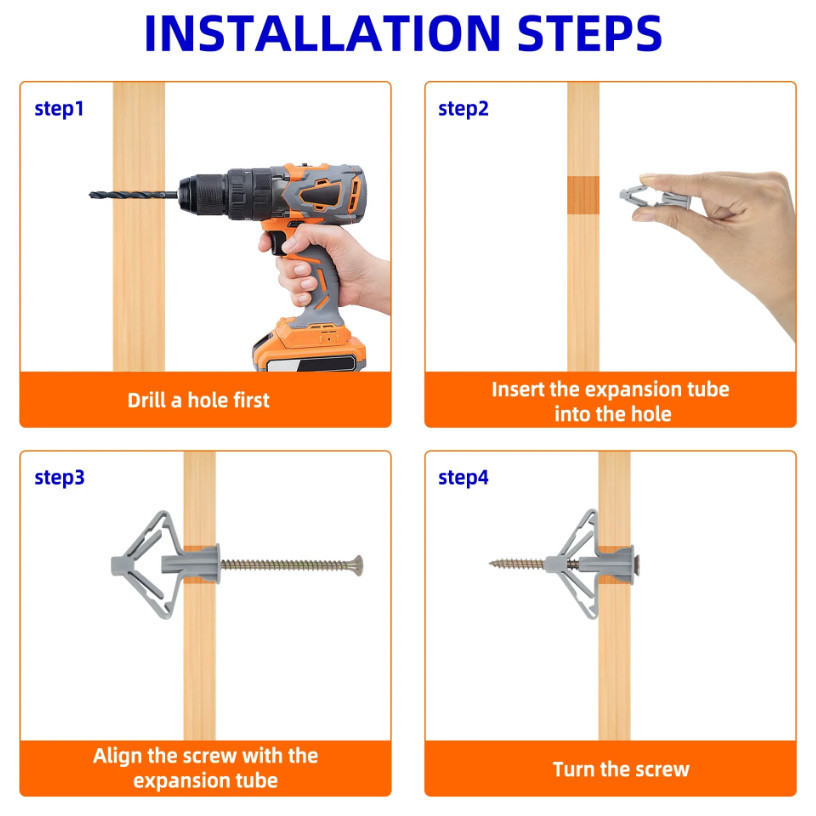 Original Premium Fisher Self เจาะ Drywall Anchor ยิปซั่มเครื่องมือติดตั้ง