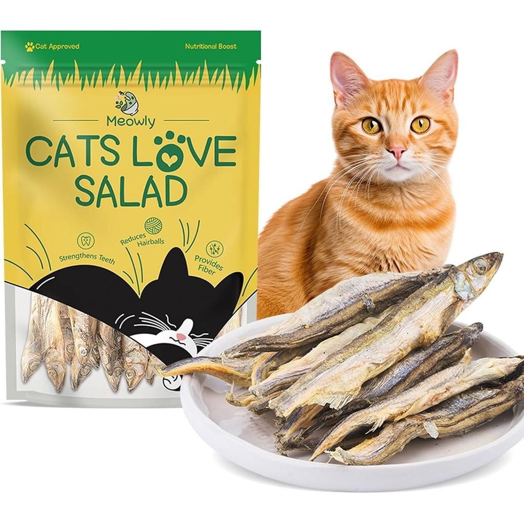 ขนมแมว Capelin ทั้งสําหรับแมว - ส่วนผสมเดียวจากธรรมชาติ บรรจุโอเมก้า-3 เพื่อผิวสุขภาพดีและเสื้อโค้ทม