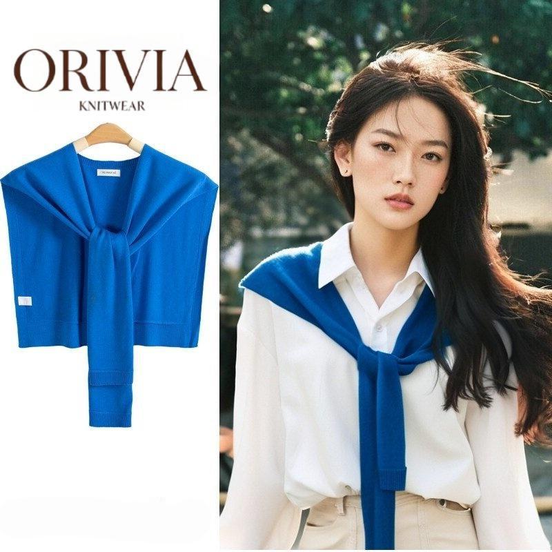 ORIVIA 10675ผ้าคลุมไหล่/ผ้าพันคอถักสำหรับผู้หญิง ทำจากผ้าถักให้ความอบอุ่นรอบคอ เหมาะสำหรับสวมใส่ในฤดูใบไม้ผลิและฤดูร้อน