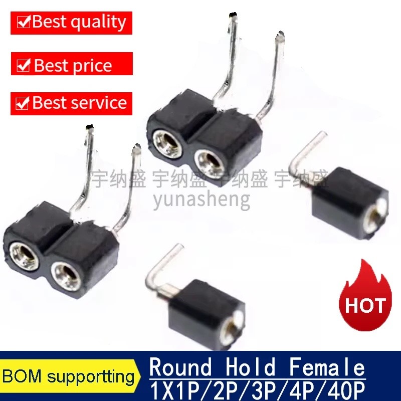 100pcs รอบรู 1x40P 1*40Pin 2.54 มม.เดี่ยวแถว pin โค้ง Pin Header Connector Strip โค้งเข็มชายหญิง 1X1