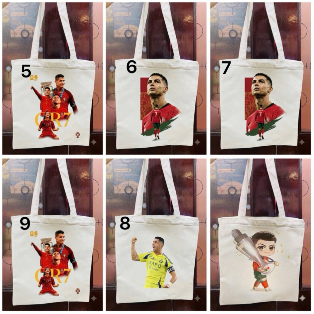 Cr7 Ronaldo กระเป๋าถือ / กระเป๋าผ้าแคนวาส Ronaldo / กระเป๋าโท้ตนักฟุตบอล Ronaldo