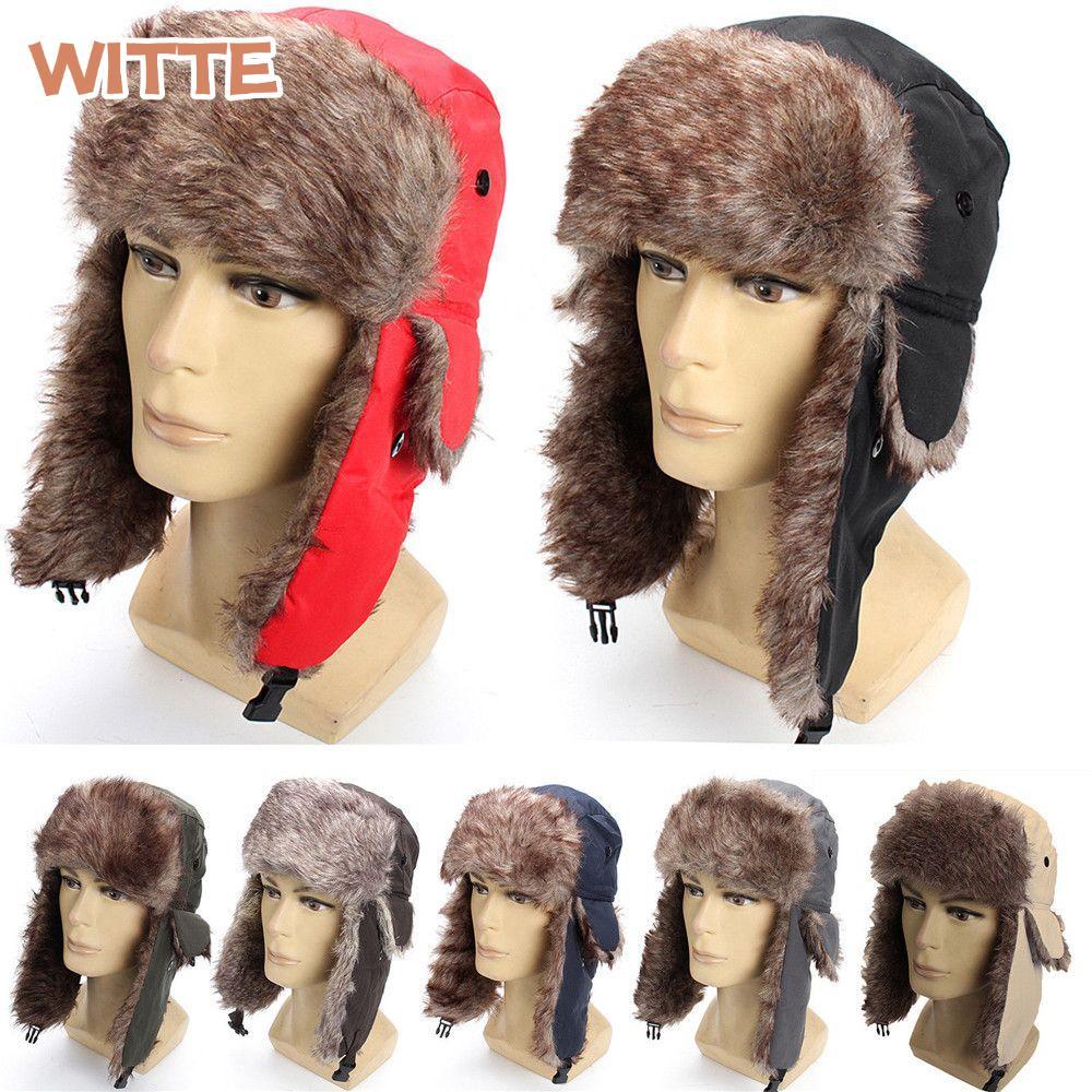WITTE หมวกสกีดักเปอร์หูกลางแจ้งของรัสเซีย Ushanka