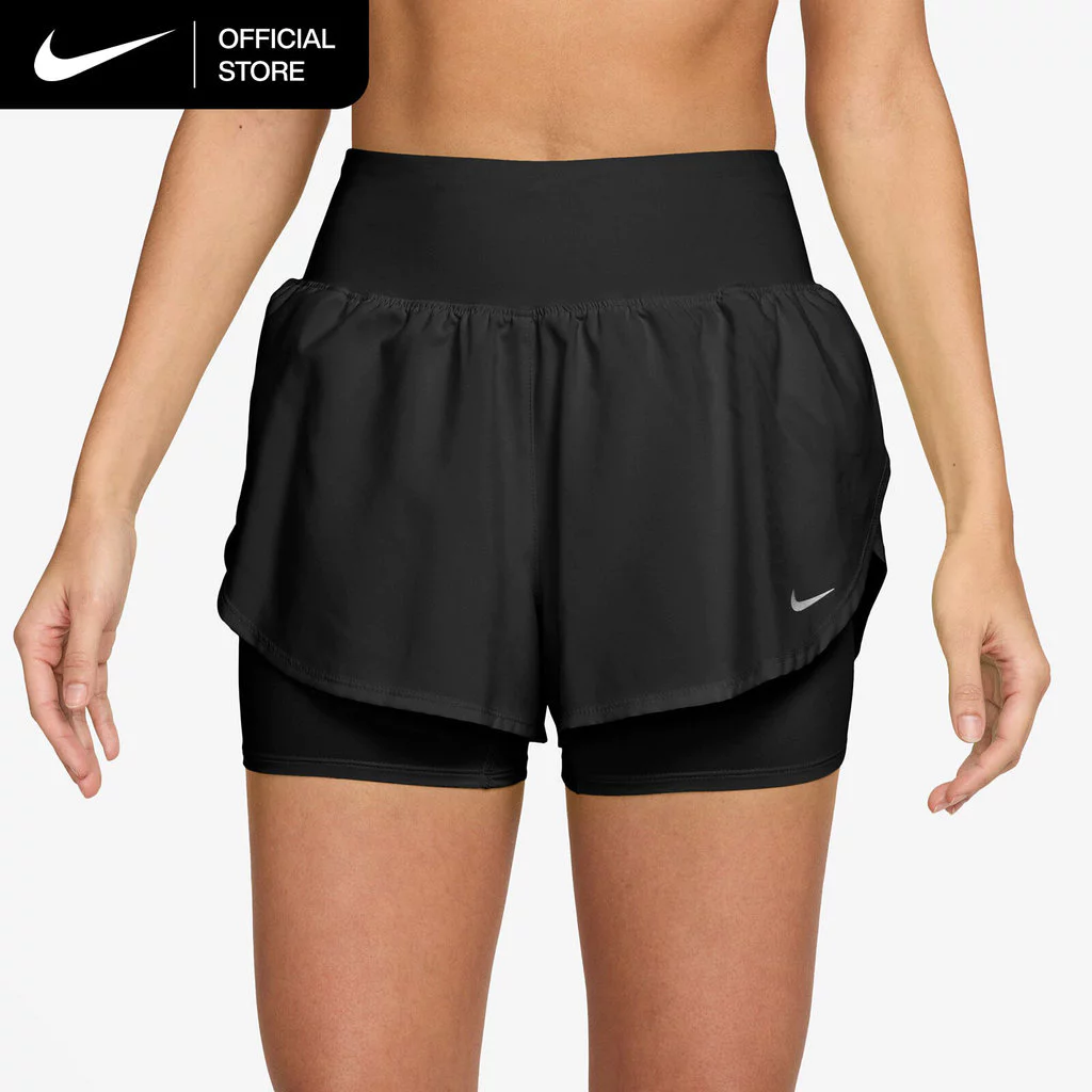 Nike Dri-FIT Women's Flow High-Waisted 2-in-1 Running Shorts - Black [IF1498-010]