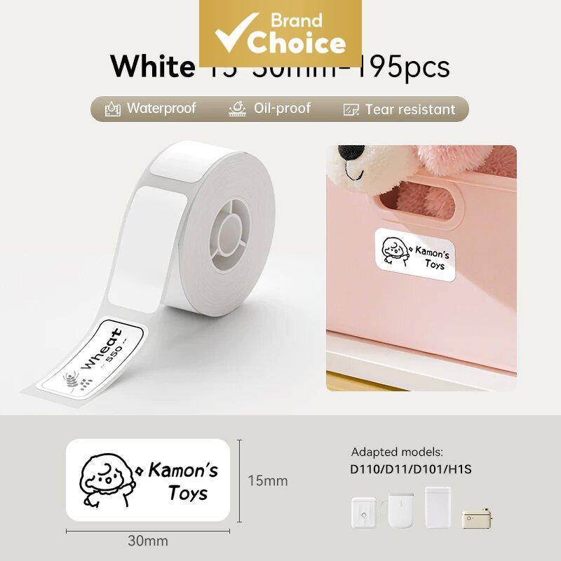 Niimbot D11 D110 D101 White Label สติ๊กเกอร์กันน้ํา Thermal Paper Roll Sticker Labels
