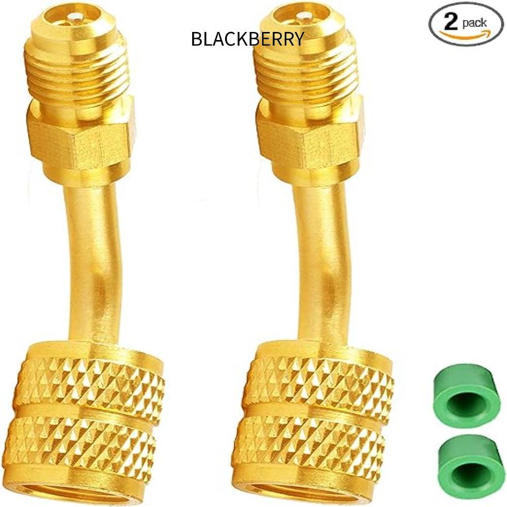 BLACKBERRY อะแดปเตอร์ R410A 2 ชิ้น, 5/16 นิ้ว SAE Female Mini Split Adapter, 45 องศามุมสีเหลือง 1/4 