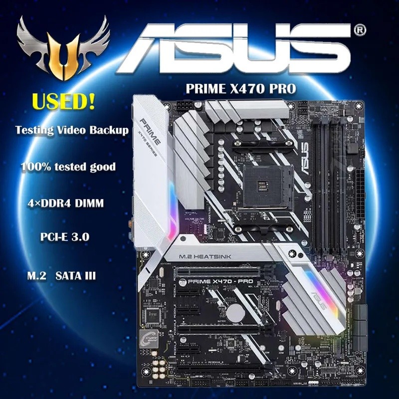 ASUS PRIME X470 PRO เมนบอร์ด AMD X470 ชิปซ็อกเก็ต AM4 สําหรับ AMD Ryzen/7th Gen A-Series 4DDR4 PCI-E