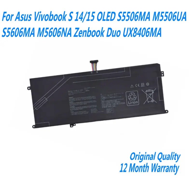 1516V 75W 4820mAh C41N2306 แบตเตอรี่แล็ปท็อปสําหรับ Asus Vivobook S 14/15 OLED S5506MA M5506UA S5606
