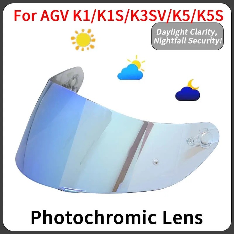 เลนส์กระบังหน้าแบบโฟโตโครมิกสําหรับAGV K1 K3SV K5 K1S K5S GT4 Compact ST Shieldอุปกรณ์เสริมFull Face