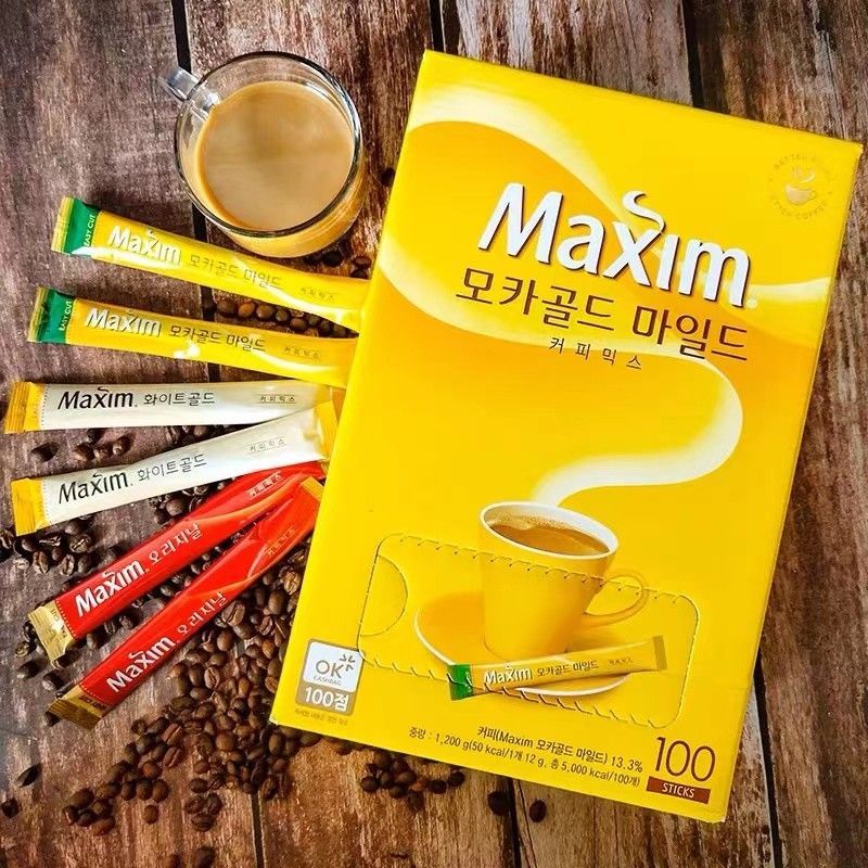 เกาหลีนําเข้าพรีเมี่ยม Maxim Maxim Coffee/Maxim Iced Coffee กาแฟสําเร็จรูปสามในหนึ่งเดียวสดชื่น 26.6