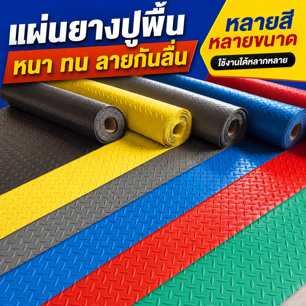 แผ่นกันลื่น ฉีกไม่ขาด แผ่นปูพื้น กว้าง 1/1.5*1/2/5M PVCปูพื้น floor แผ่นยางปูพื้น แผ่นยางกั โรงงาน เวิร์คช็อป แผ่นยาง