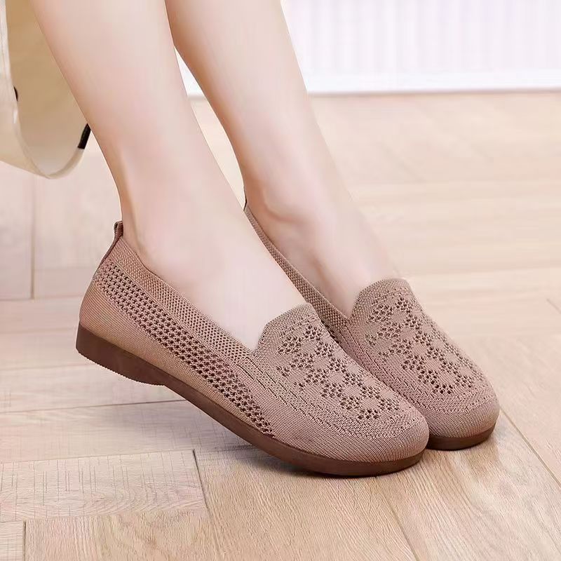 透气编织老人小薄底鞋舒适* 软底Cloth Shoes For Women In Spring And Autumn, Flat Bottomed For  Elderly, Casual Shoes