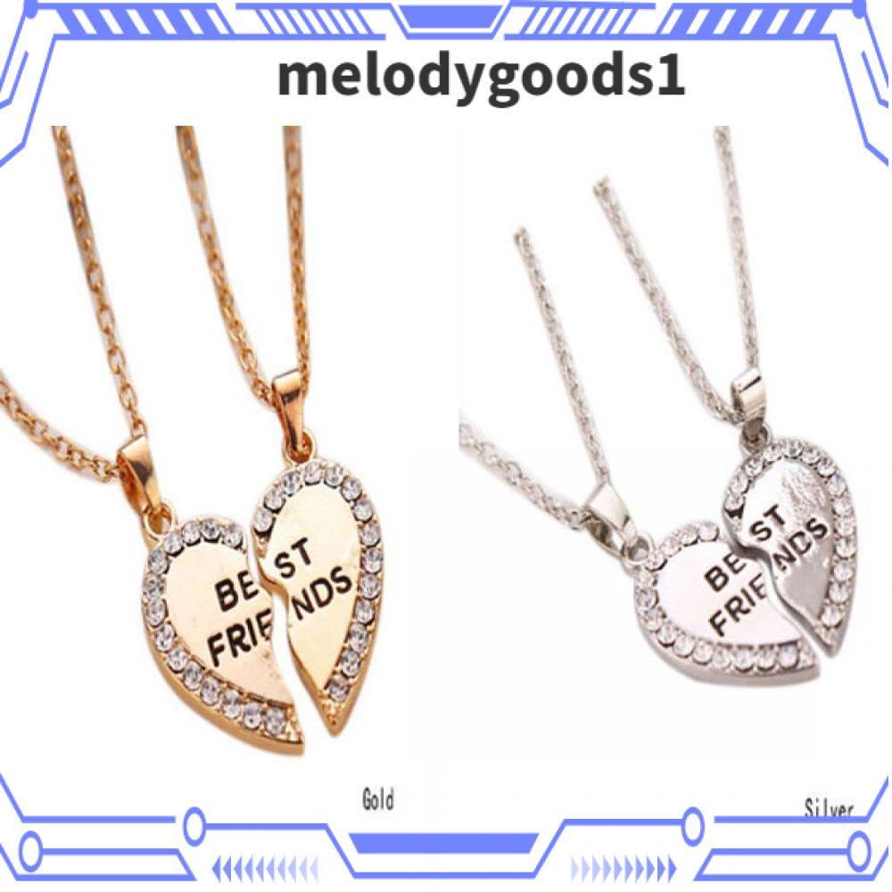 MELODYGOODS 2PCS Bff สร้อยคอ Best Friend Rhinestone แฟชั่นมิตรภาพ