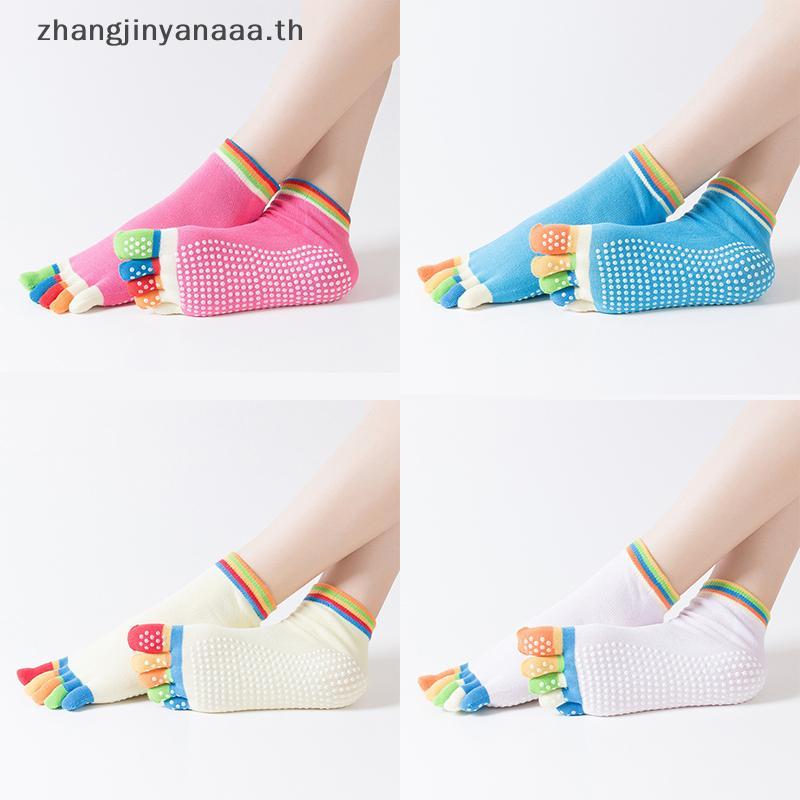 # zhangzhangg # 1 คู่สีลูกกวาดโยคะ Sos Rainbow Five-toe Split Professional Non-slip Dancers Sos การฝึกอบรมในร่ม Sos .