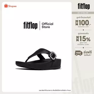FITFLOP LULU CRYSTAL-BUCKLE TOE-POST รองเท้าแตะแบบหูหนีบผู้หญิง รุ่น E1D-090 สี BLACK