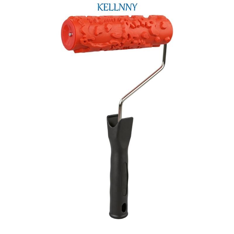 Kelln DIY Wall Texture Roller 7 นิ้วล้างทําความสะอาดได้รูปแบบเครื่องมือขนาดกะทัดรัดสําหรับผนังบ้าน