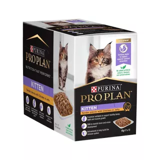 [เลือกรสชาติได้] Purina PRO PLAN Cat อาหารแมวเปียก 85 g x12 ซอง สูตร Complete & Balance อาหารเปียกแมวเลขทะเบียน 07