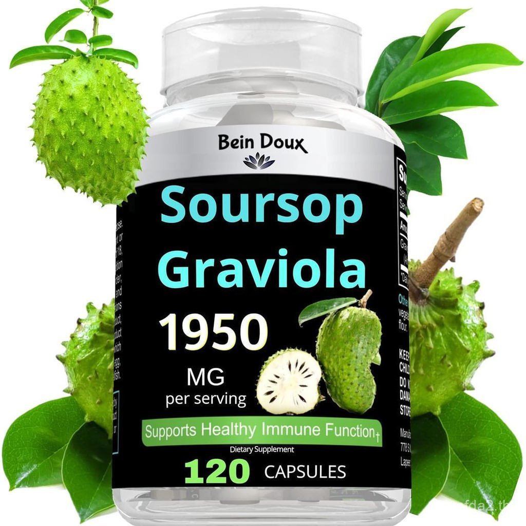 1950mgSoursopGraviolaCapsules(Guanábana)OrganicLeavesPowderRichinPotentAnti-Oxidants-120Caps40Servin