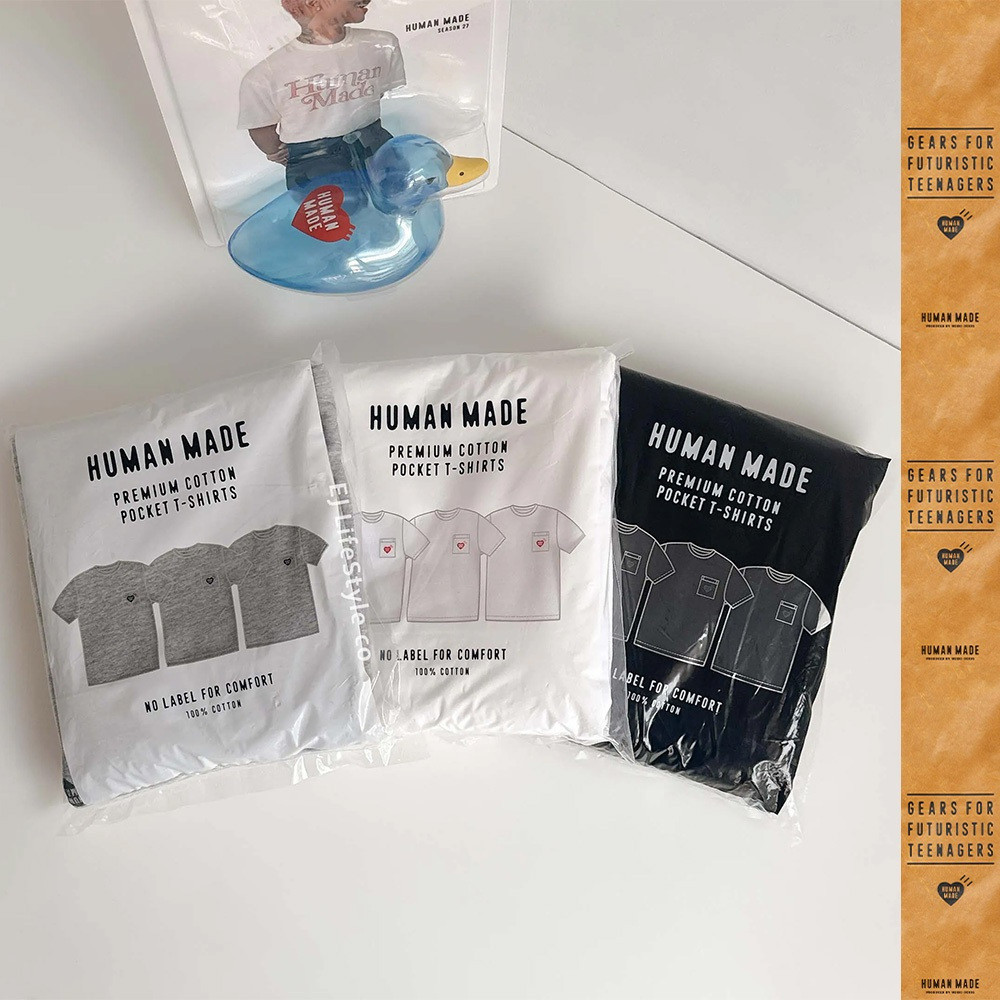 Human Made 3-pack T-Shirt Set - White Black Grey Navy HM30CS037