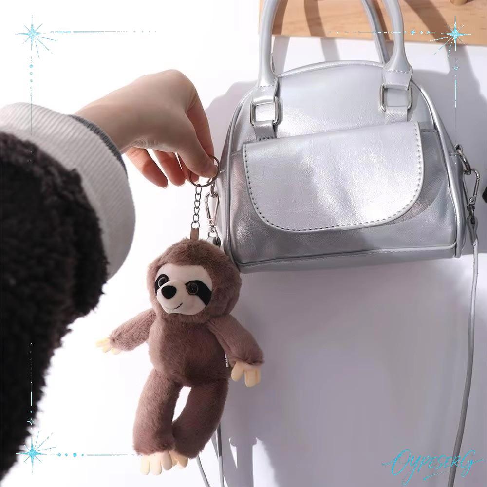 OYPESERG ตุ๊กตาสัตว์ Sloth, จี้จําลอง Sloth จี้ขนาดเล็ก, พวงกุญแจจําลองนุ่ม Sloth Pendan
