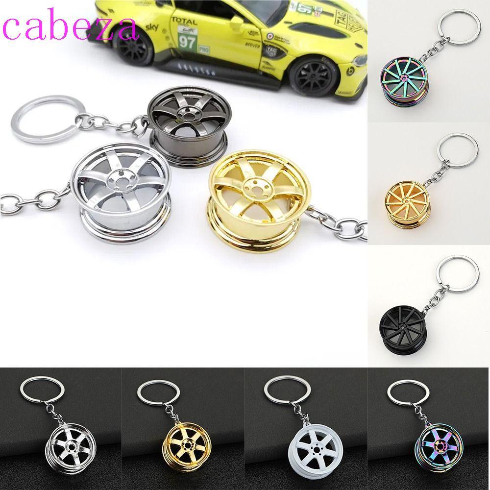 CABEZA ที่จับกุญแจขอบยาง, Mini INS พวงกุญแจรถ,บุคลิกภาพล้อ Hub Alloy Bag Charms
