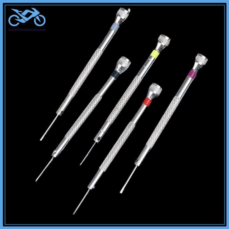 EVER 5PCS ชุด 0.8-1.6 มม.ไขควงสําหรับนาฬิกาซ่อมนาฬิกาแบบพกพาเครื่องมือ Band Removal Mini Link Pins W