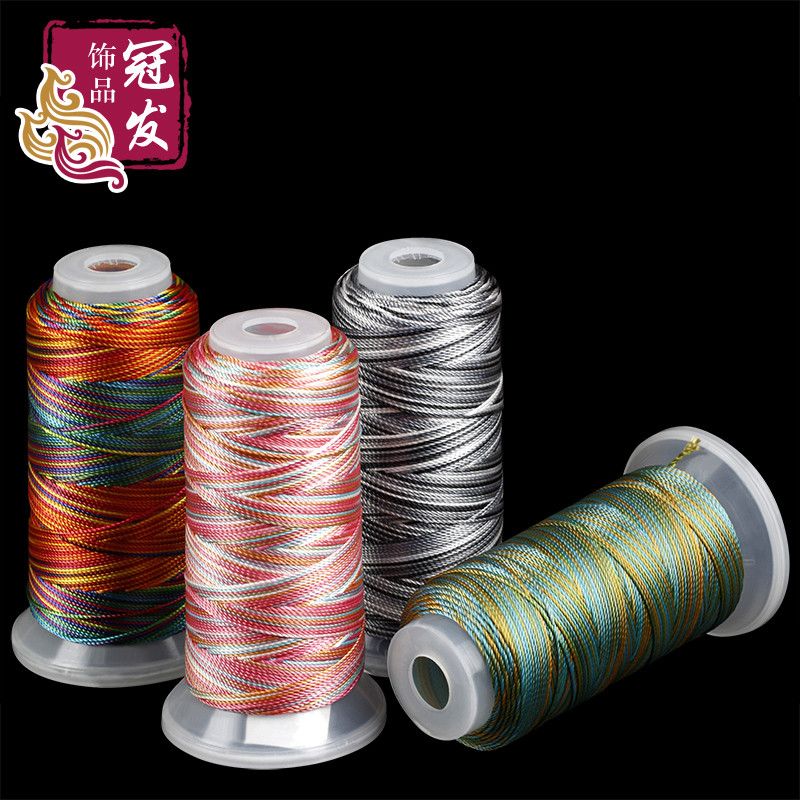 18-Strand Multicolor Segment Dyed Braided Strand Thread Gradient Hand Rope เสื้อกันหนาวเชือกสร้อยคอ 