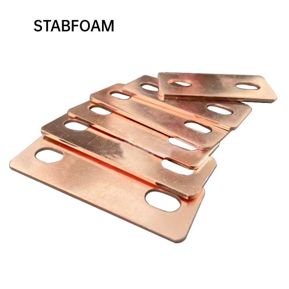 STABFOAM แบตเตอรี่ Busbar, รูสกรู M6 แบนขั้วต่อบาร์รถบัส, ทองแดงสีแดงสีแดงทองแดง Pickling Busbar LiF