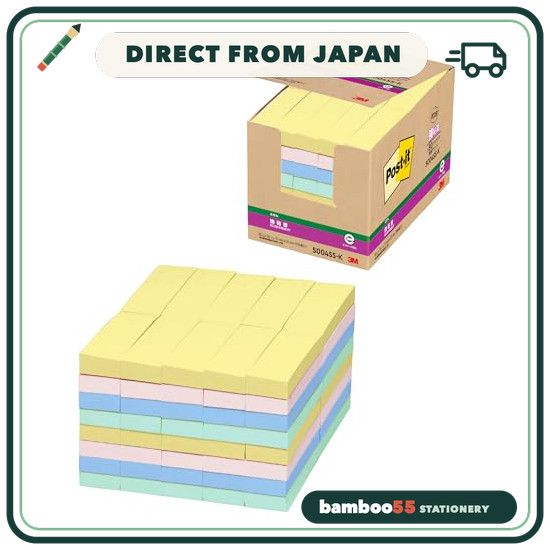 Direct From Japan 3M Post-it Notes, Strong Adhesive, Narrow, Pastel Colors, 75 × 25 mm, 90 sheets × 