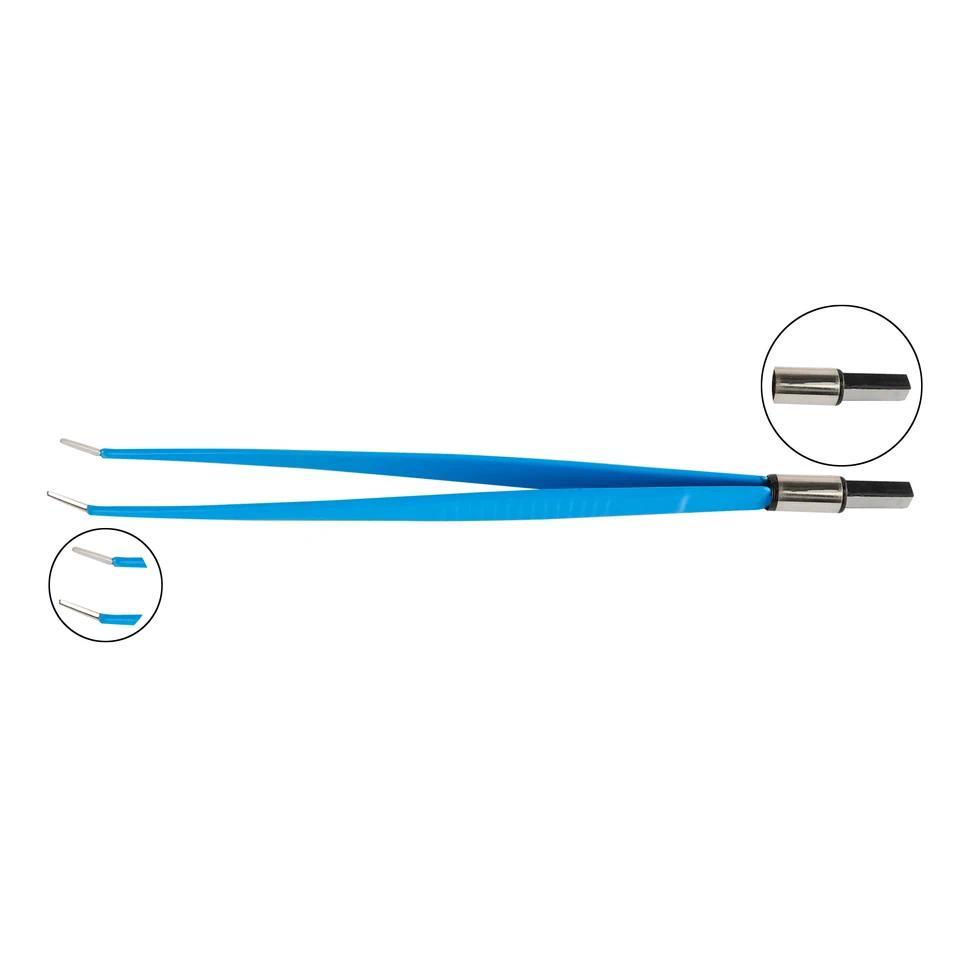 【QJ】Tweezers 200MM Straight Curved Bipolar Forceps IEC Bipolar Coagulation Forceps