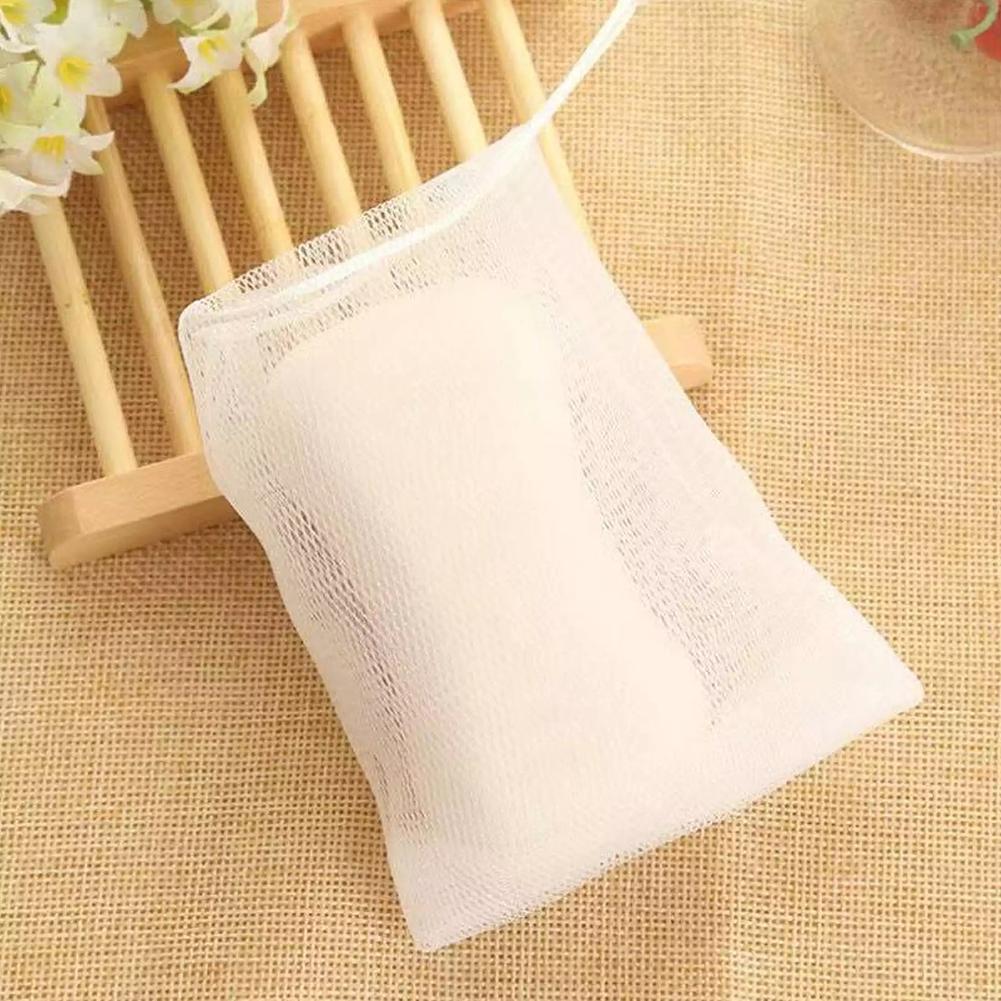 White Mesh Soap Foaming Net 911cm Soft Rich Bubble Friendly Exfoliating Skin Saver Bag Soap B7K2