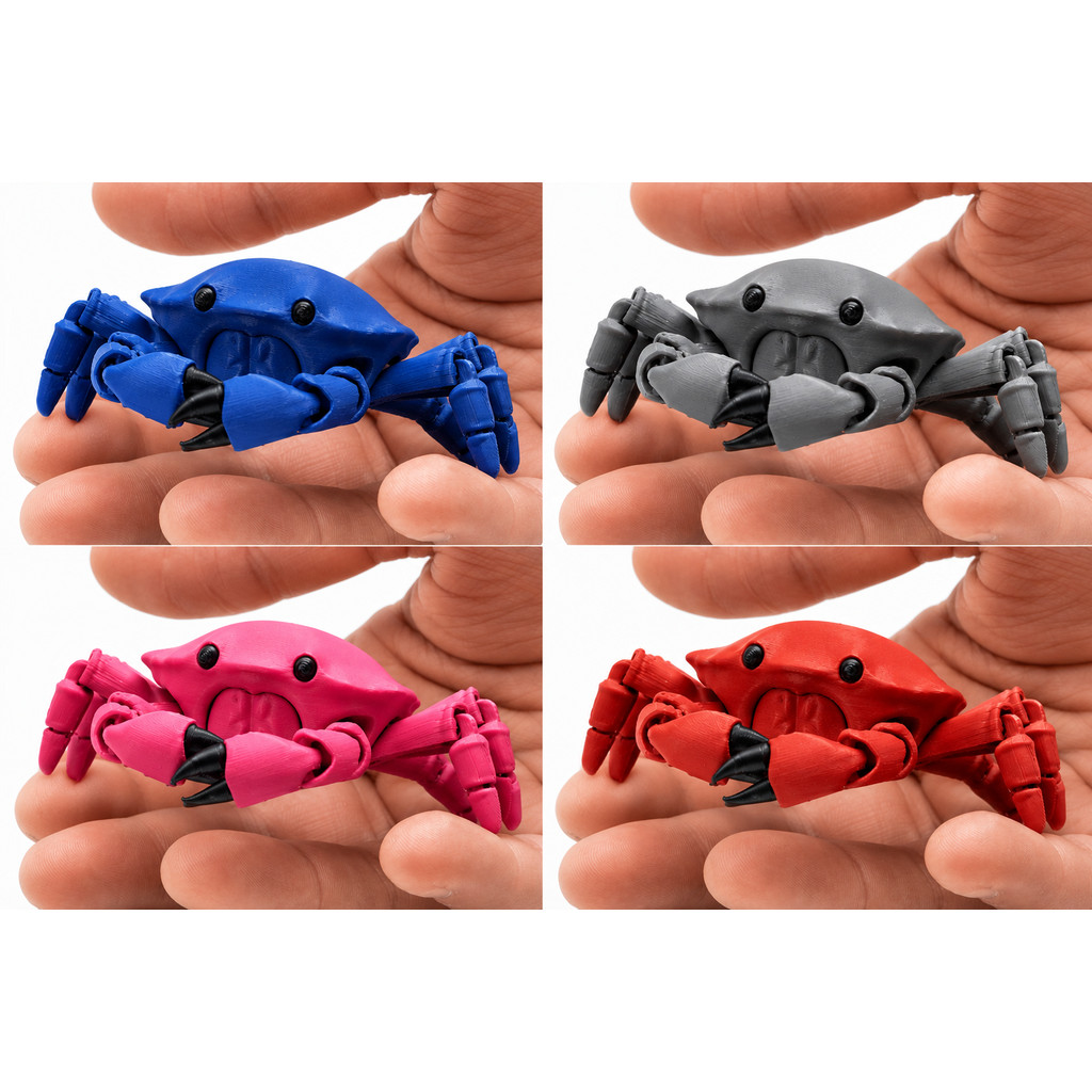 3D Crab Character Articulated Crab Character ของเล่นยืดหยุ่น flexi
