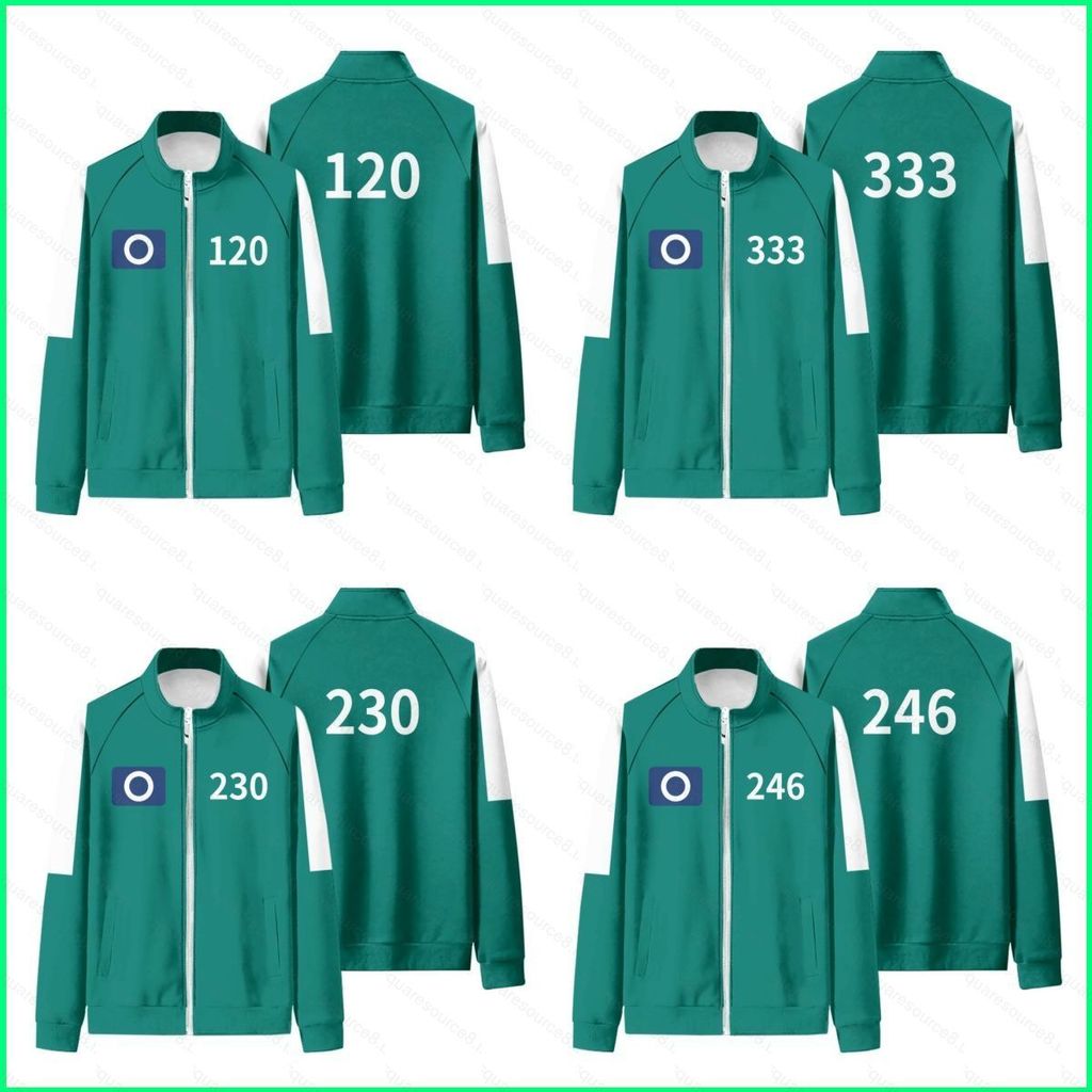 Squid Game Season 2 หมายเลข 246 230 120 333 แสดงซิปเสื้อกันหนาวเสื้อแจ็คเก็ต Unisex Top
