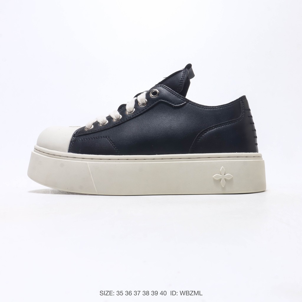 SMFK รูปปั้นรองเท้าผ้าใบหนัง Low-Top Casual รองเท้าผ้าใบผู้หญิงแบรนด์ใหม่