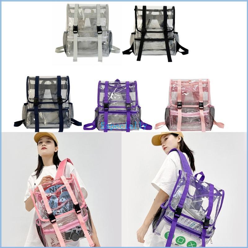 ESP Travel Daypacks กระเป๋าเป้สะพายหลังความจุขนาดใหญ่ Fashion Bookbags กระเป๋ากันน้ําใส