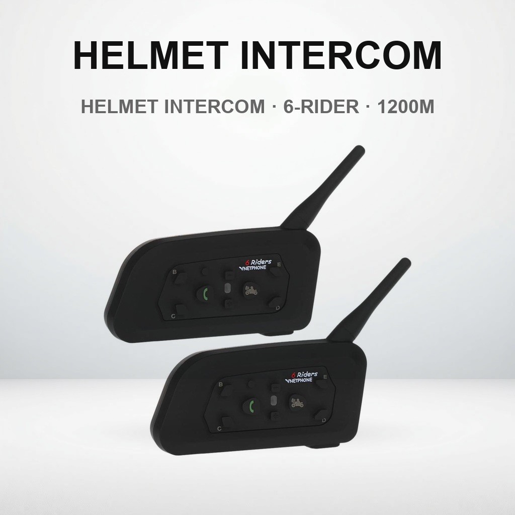 In Bike Inter V6 Motorcycle Accessories, Wireless Communication for 6 Riders, 1200M Range, Motorcycl