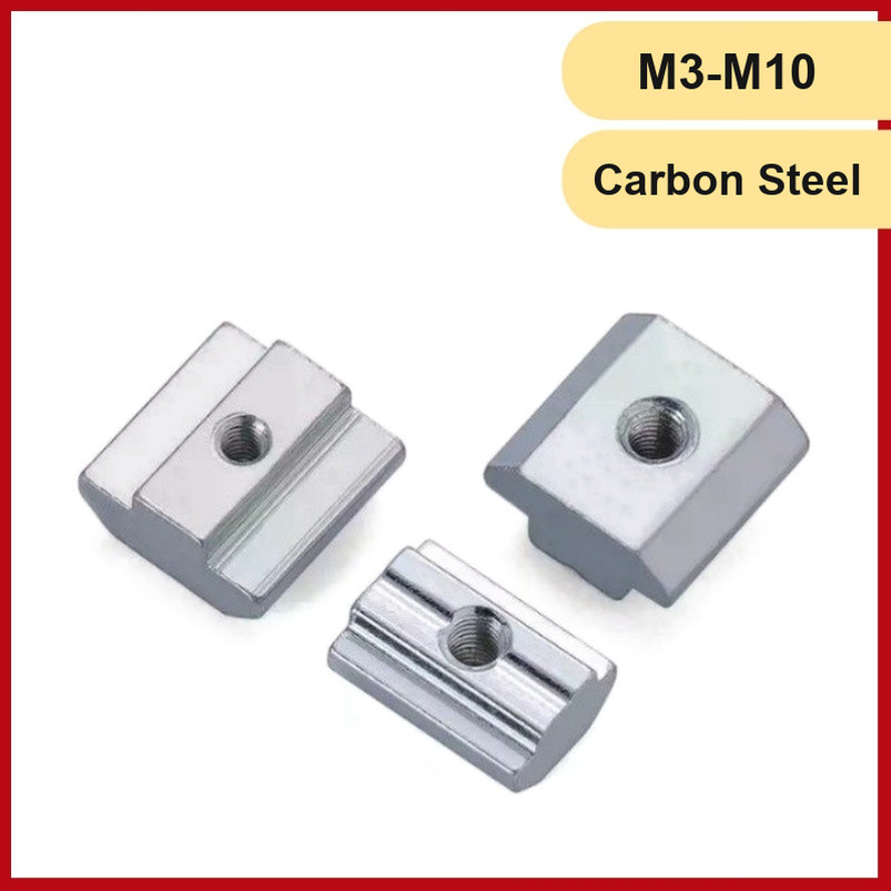 T-Slot Nuts M3-M10 Nickel/Carbon/Galvanized สําหรับอุตสาหกรรมกรอบอลูมิเนียม二批โซ่